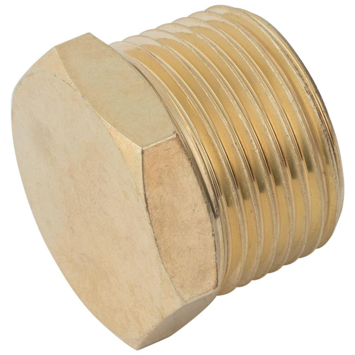Brass Hexagonal Hollow Plug | 3/4" BSPT Male | PBT12