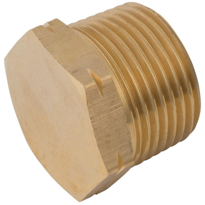 Brass Hexagonal Solid Plug | 1/4" BSPT Male | PBT04S - FluidAirFittings