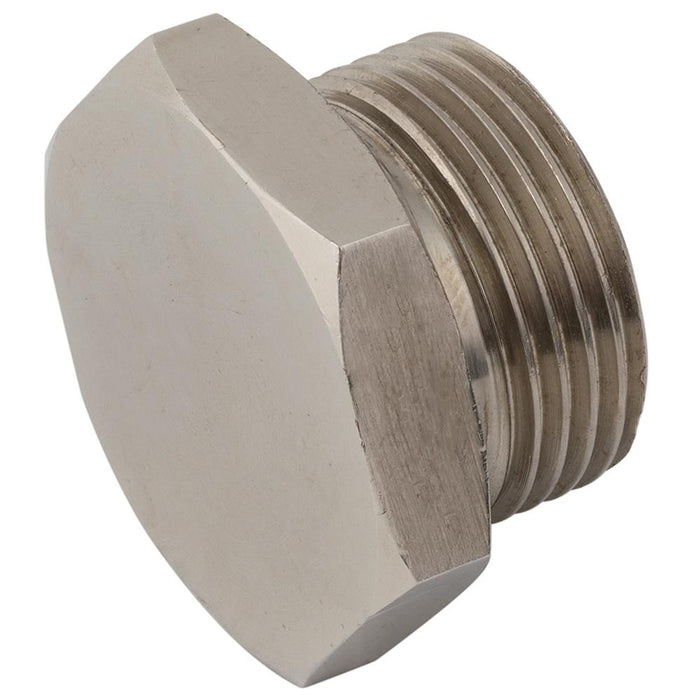 Nickel Plated Hexagonal Solid Plug | 1" BSPP Male | PBP16SNP