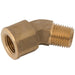 Brass 45º Equal Elbow | 1/4" BSPT Male | 1/4" BSPP Female | MFL0445 - FluidAirFittings