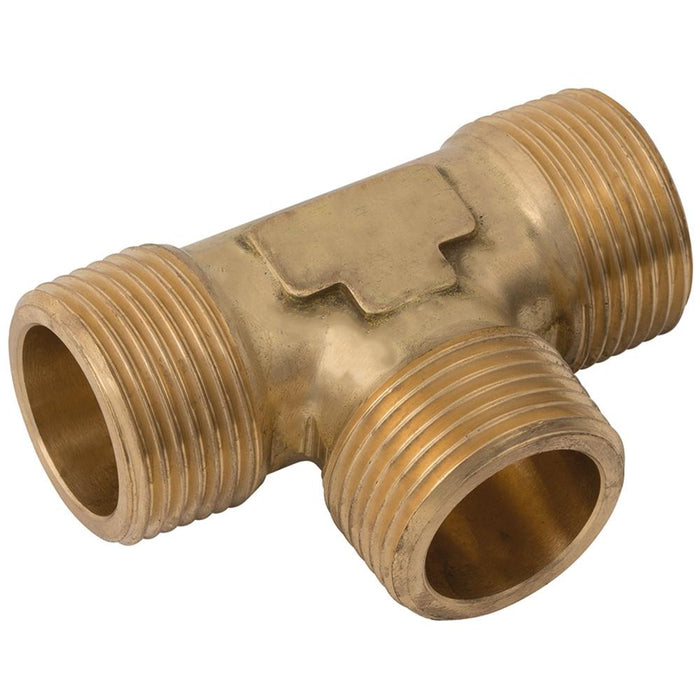 Brass Equal Tee Adaptor | 1/4" BSPT Male | MET04