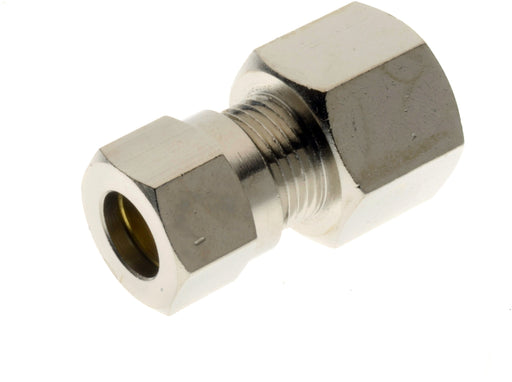 Aignep Nickel Plated Female Stud | 14mm Tube O/D | 1/2" BSPP Female | 950014-1/2 - FluidAirFittings
