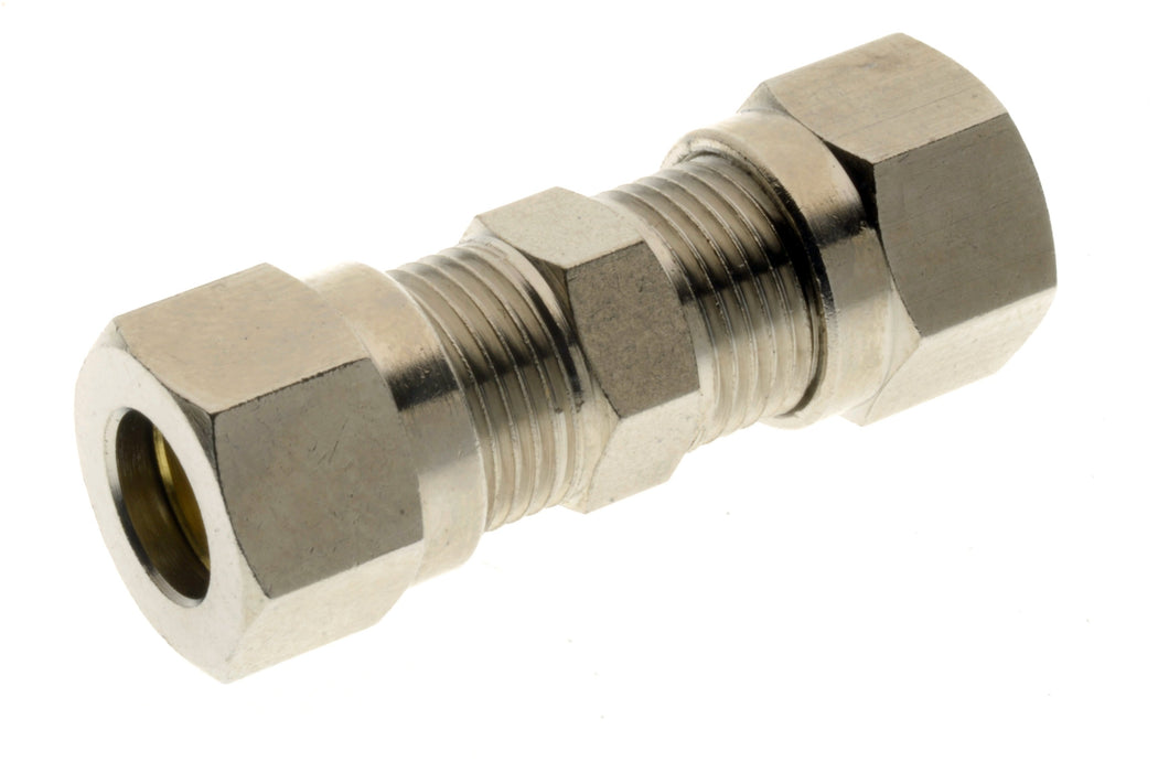 Aignep Nickel Plated Straight Connector | 6mm Tube O/D | 94606