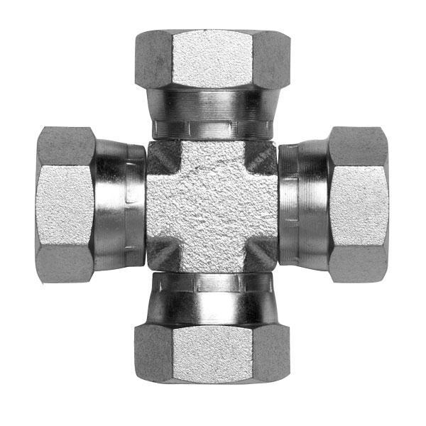 ITM Hydraulic BSPP EqualSwivel Female Cross Zinc Plated   1/4" | 538-04