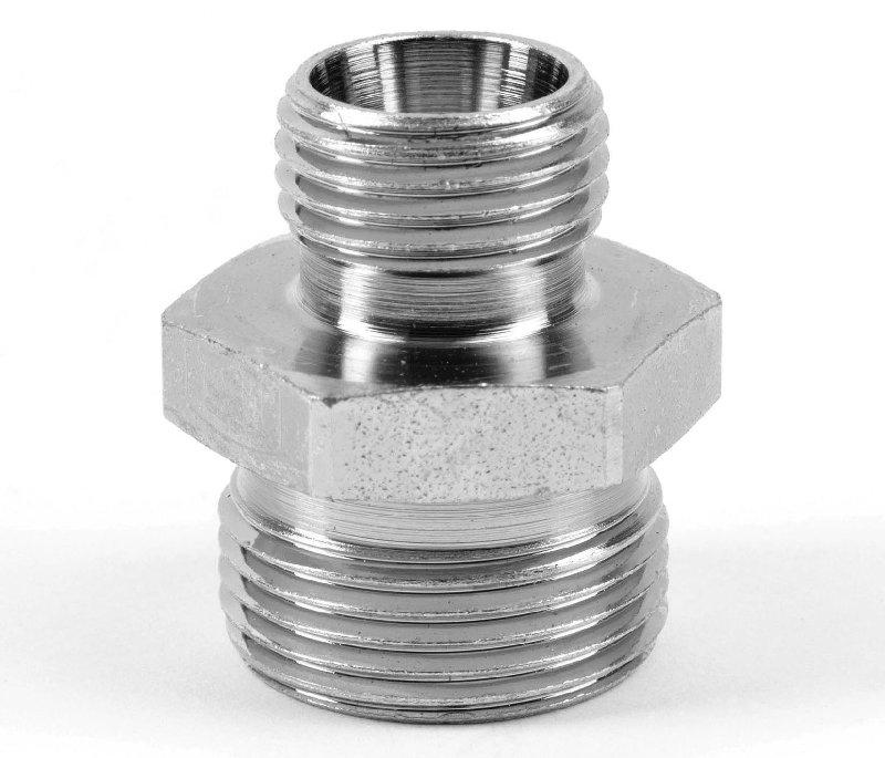 Parker EO Metric Reducing Union 24 deg Flareless Tube O/D 8-38 Pressure Rating 160-630 Bar | 28 | GR28/22LCFX - FluidAirFittings