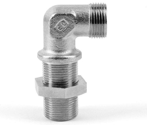 Parker EO Bulkhead Union Elbow 24 deg Flareless Tube O/D 6-38 Pressure Rating 160-630Bar | 30 | WSV38SCF - FluidAirFittings