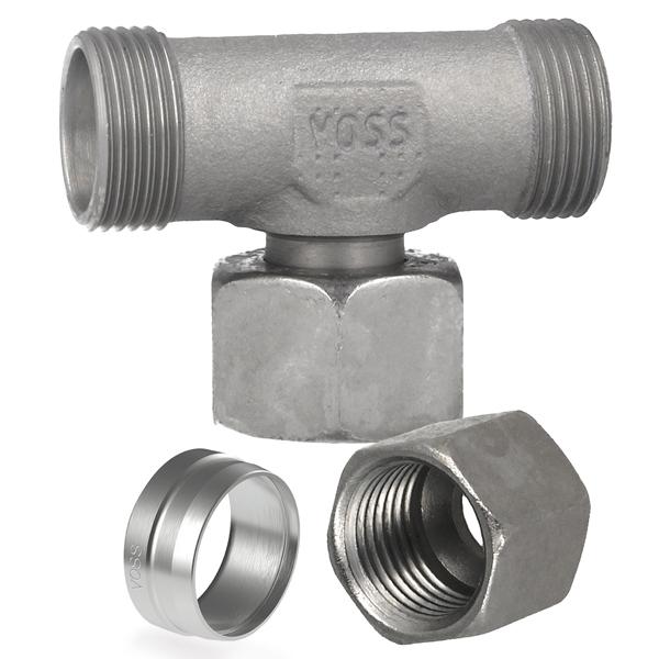 Voss Tee-Swivelel on the Branch-Soft Seat-L/S Ser | 6 | 24-SWOTC-L8-P - FluidAirFittings