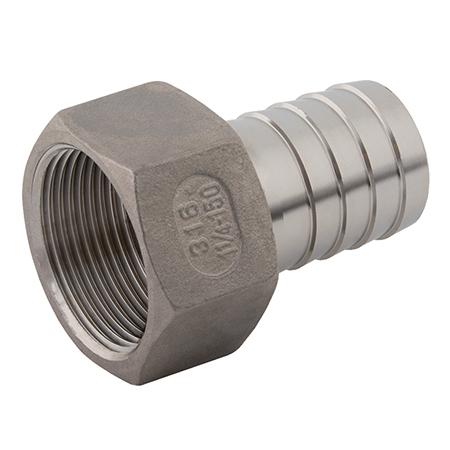 Stainless Steel Fixed Hosetail | 1/4" BSPP Female | 1/4" Hose I/D | SSFFH04/04