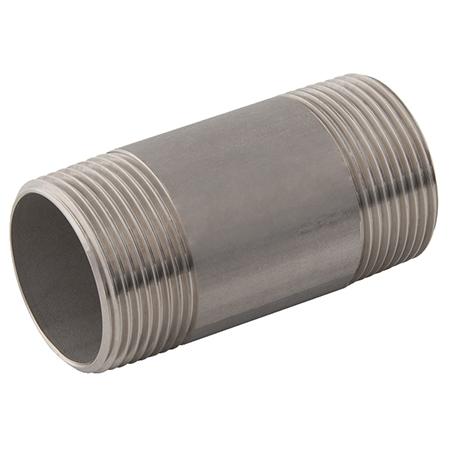 316 Stainless Steel Barrel Nipple | 3/8" BSPT Male | 40mm Length | SSBEC06