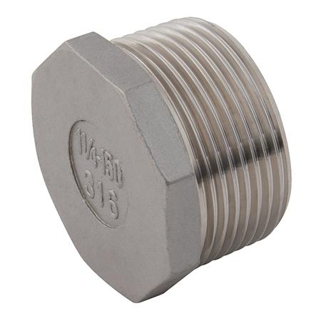 Stainless Steel Hexagon Plug | 1/8" BSPT Male | SSPBT02
