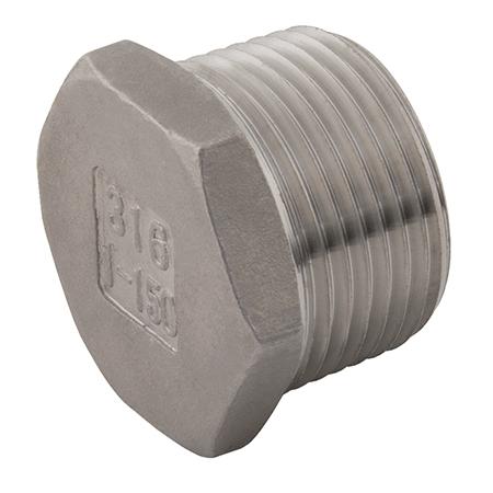 Stainless Steel Hexagon Plug | 1/4" NPT Male | SSPBTN04