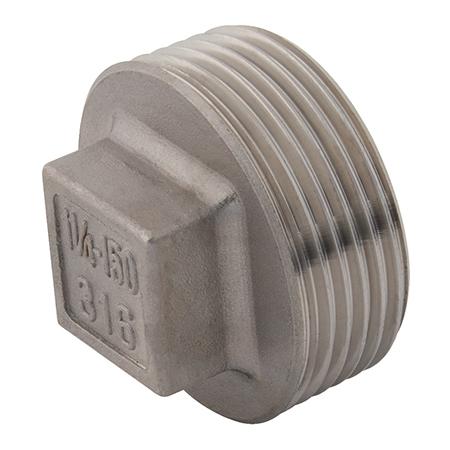 Stainless Steel Square Headed Plug | 1" BSPT Male | SSQPBT16