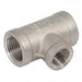 Stainless Steel Reducing Tee | 2" BSPP Thread | 1.1/4" BSPP Branch | SSFUT322032 - FluidAirFittings