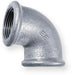 E.E Malleable Unequal Elbow Galvanised | 3/4" x 1/2" BSPP Female Thread | EEGFUL12/08 - FluidAirFittings