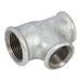 Malleable Tee Reducing on Run and Branch Galvanised | 1" x 3/4" x 3/4" BSPP Female Thread | EEGFUT16/12/12 - FluidAirFittings