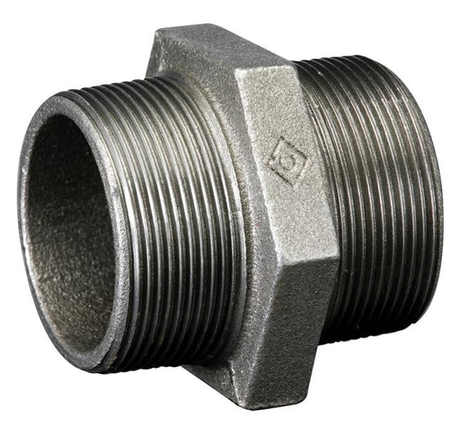 Crane Malleable M144G Galvanised Hex Nipple | 2.1/2" BSPT Male | 0CC01153A - FluidAirFittings