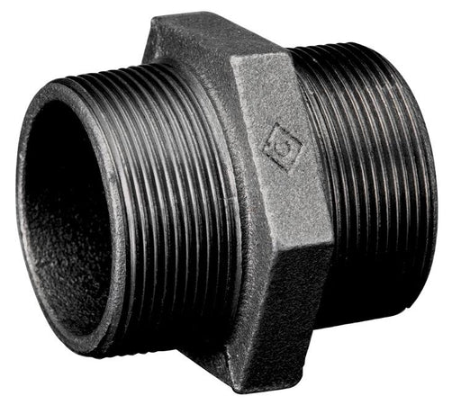 Crane Malleable M144B Black Hex Nipple | 3" BSPT Male | 0CC01154B - FluidAirFittings