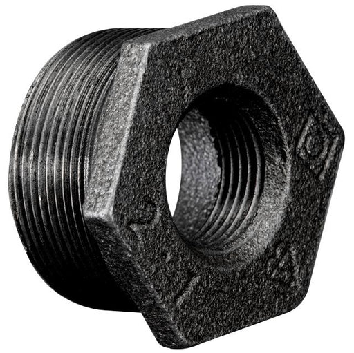 Crane Malleable M140B Black Reducing Bush | 2.1/2" BSPT Male to 1" BSPP Female Thread | 0CC00937W - FluidAirFittings