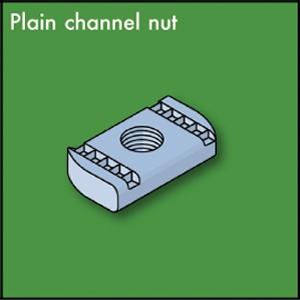 Ring Main and Channelling Unistrut Compatible Plain Channel Nuts Pre-Galvanised Finish - SZ1060/P | 2 Hole Plate | SZ1060/P
