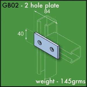 Ring Main and Channelling Unistrut Compatible Plain Channel Nuts Pre-Galvanised Finish - SZ1060/P | 2 Hole Plate | SZ1060/P