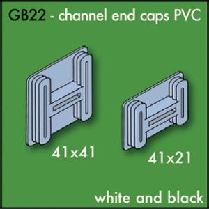 Ring Main and Channelling Unistrut Compatible Black & White Channel End Caps | 41 x 41 | GB2241W