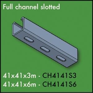 Ring Main and Channelling Unistrut Compatible 3 Metre Slotted Full Channel 41mm x 41mm - CH4141S3 | 18 | CH4141S3