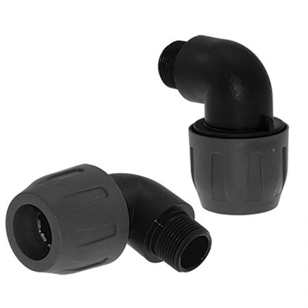 Air Volution HR Polymer and Aluminium Range Pipe System  90º Male Stud Elbow Fittings | Diameter 20(mm) | BSP G1/2" | GO90PM020048