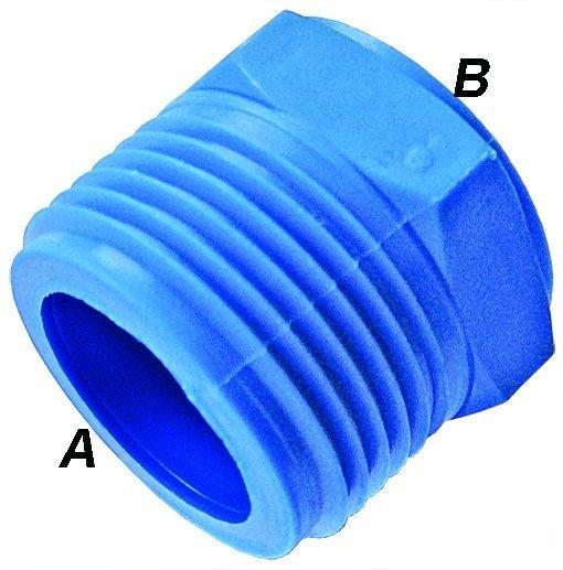 Tefen Nylon Reducing Bush BSPT/BSPP (A)3/4"- (B)3/8" | TMFB12/06 - FluidAirFittings