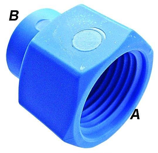 Tefen Nylon Reducing Socket BSPP (A)1/2"- (B)1/4" | TFFR08/04