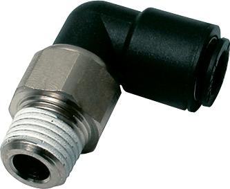 Parker-Legris LF3000 Series Elbow Oscillating Male Stud BSPT 1/8"- 8mm Tube | 31590810 - FluidAirFittings