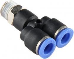 Equal Y Male Stud  1/2" BSPT - 8mm Tube | PX8-04 - FluidAirFittings