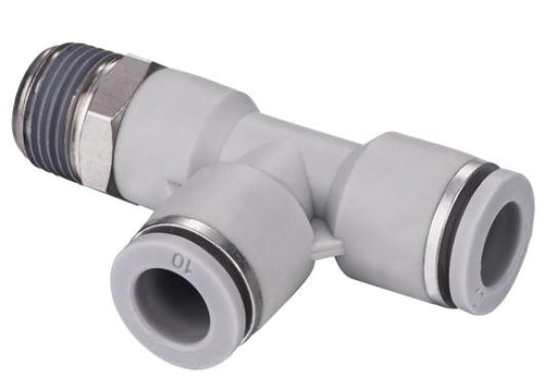 XHnotion Male Run Tee BSPT 1/4" - 4mm Tube | WPD4-02 - FluidAirFittings