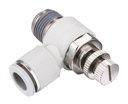 XHnotion Flow Control Elbow BSPP  1/4" - 6mm Tube | WJSC6-02 - FluidAirFittings