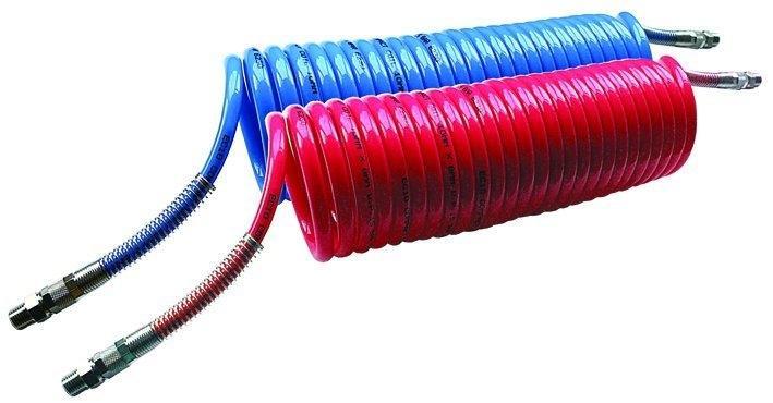 Nylon Compact Recoil Hoses - 1/4'' BSPT Male | O/D 8mm | Length 2.5m | Red | ECO08/2R