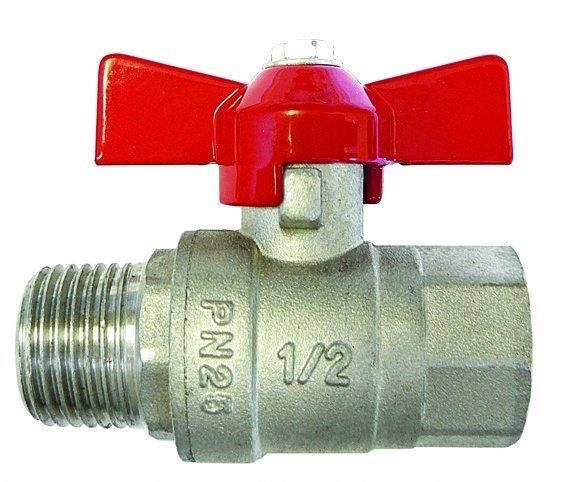 T Handle Ball Valve Male BSPT - Female BSPP | Size 1/4" | VTMF04