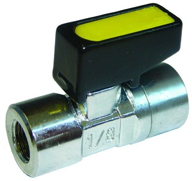 Aignep Mini Nickel Plated Brass Ball Valve Female Gas Approved | Thread 1/8" | 6300/02