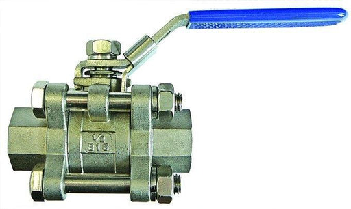 Stainless Steel Three Piece Lever Ball Valve - Anti-blowout stem. | 1.1/4" | SSV324 - FluidAirFittings