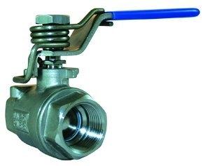 Stainless Steel Two Piece Spring Close Lever Ball Valve | 1" | BE6290-20