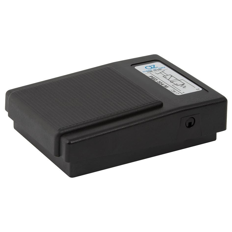 AZ Pneumatica 3/2 Foot Pedal Valve | Spring Return - No Foot Cover 4mm Push In | PED304M - FluidAirFittings