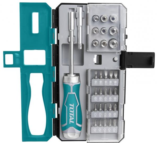 TOTAL Industrial - 33 Piece Screwdriver & Bit Set | PZ & T | TACSD30336 - FluidAirFittings