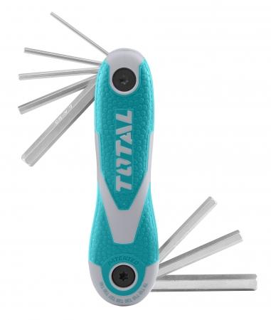 TOTAL Industrial - 8 Piece Pocket Hexagonal Allan  Key Set | 48 x 66 | THT1061826 - FluidAirFittings