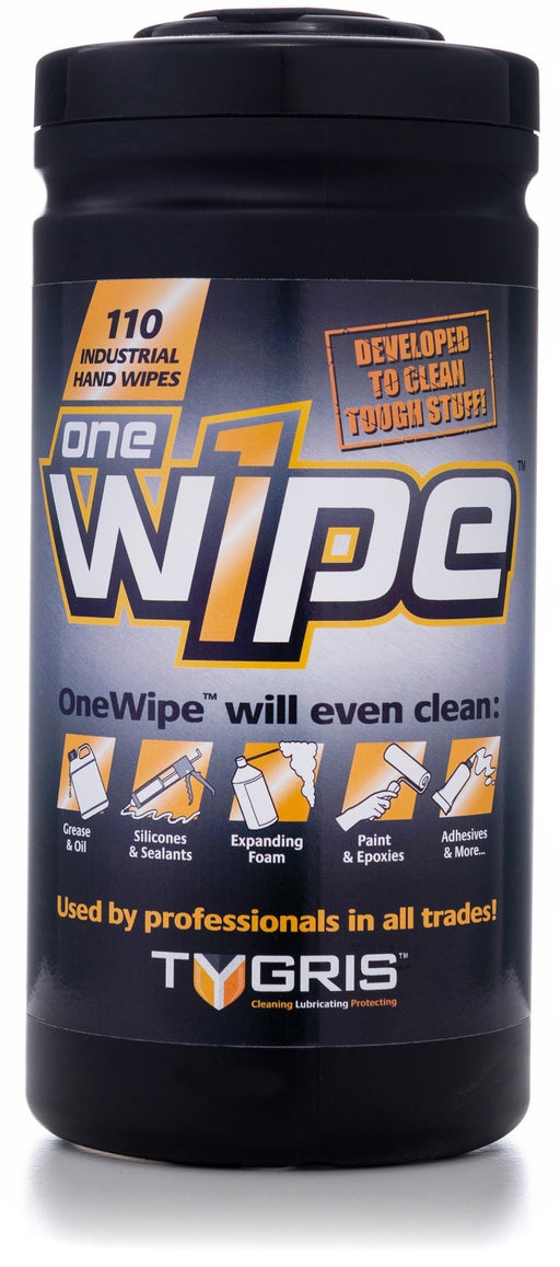 Tygris One Wipe Industrial Hand Wipes  | 110 Wipes per tub | HW101 - FluidAirFittings